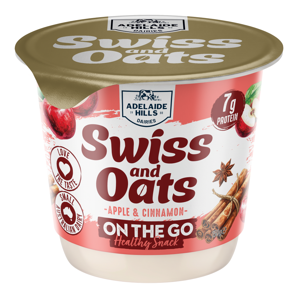 ADELAIDE HILLS SWISS AND OATS APPLE AND CINNAMON 150g RENDER