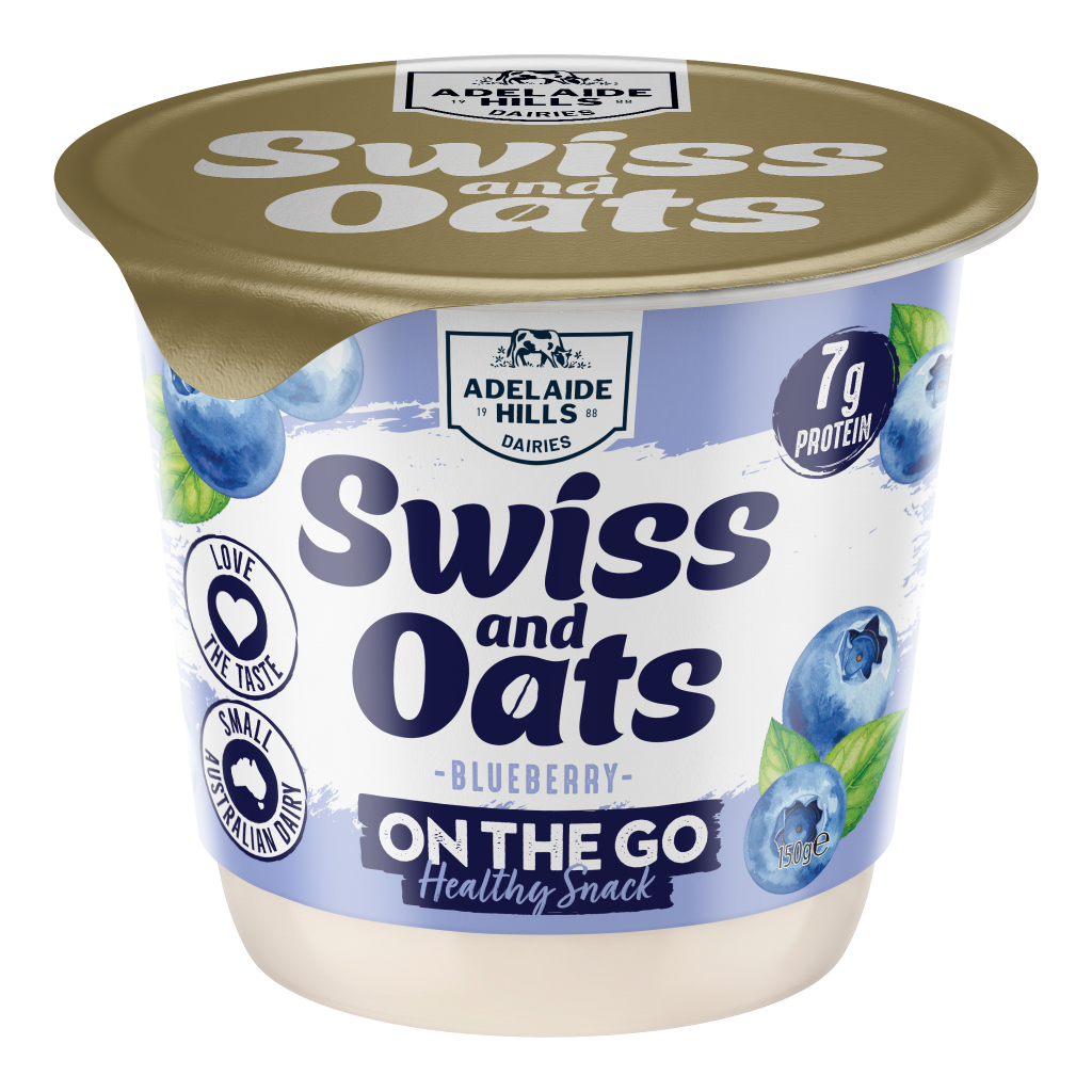 ADELAIDE HILLS SWISS AND OATS BLUEBERRY 150g RENDER