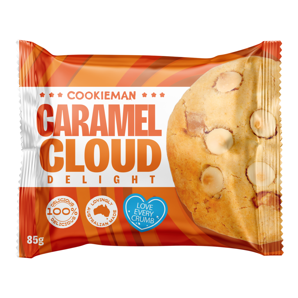 COOKIEMAN PROTEIN LOADED COOKIES FLOW WRAP CARAMEL